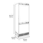 ZLINE KITCHEN & BATH Built-In 16.1-cu ft Counter-Depth 30-in Wide Built-In Bottom-Freezer Refrigerator with Ice Maker ( Custom Panel-Ready ) ENERGY STAR Certified