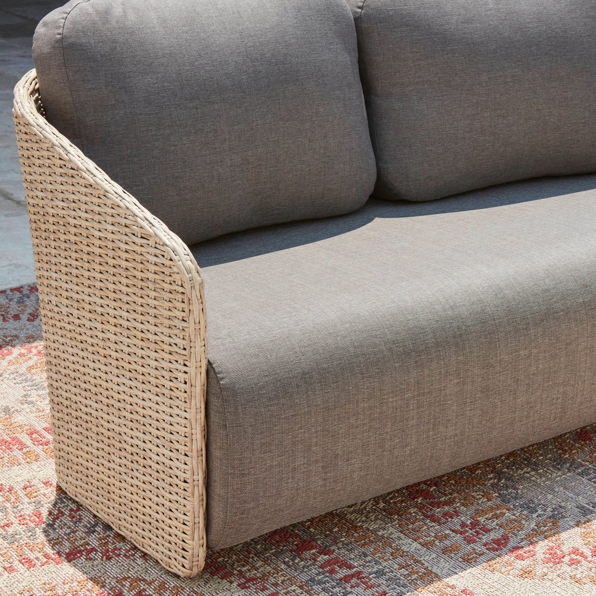 Origin 21 Venza 3 -Piece Wicker Patio Conversation Set with Dark Gray Cushions
