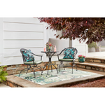 Summit Lane Billings 3-Piece Black Bistro Patio Dining Set Steel Round Table with 2 Green Cushions Spring Motion Chairs, LG-24302-3PC   5462143 *HD2409, Retail: $328, FINAL PRICE: $199.99 + TAX