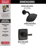Delta Ashlyn Matte Black 1-handle Single function 5.25-in Square Shower Faucet ( Valve not Included )