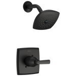 Delta Ashlyn Matte Black 1-handle Single function 5.25-in Square Shower Faucet ( Valve not Included )
