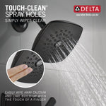 Delta Ashlyn Matte Black 1-handle Single function 5.25-in Square Shower Faucet ( Valve not Included )