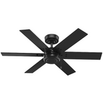 Hunter Perlman 44-in Outdoor Matte Black with Matte Black/Grey Walnut Stripe Blades Ceiling Fan Without Light (6-Blade), 51168 *HD2507, Retail: $104.98, FINAL PRICE: $59.99 + TAX