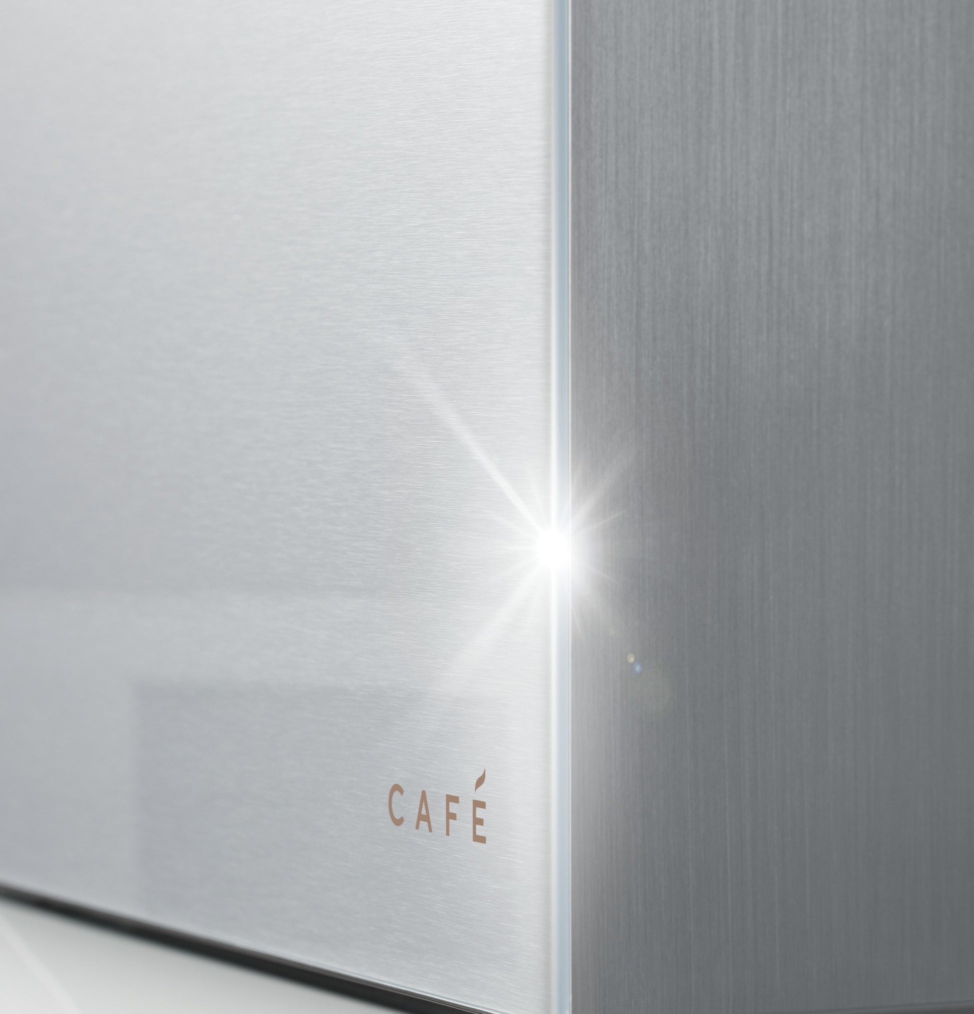 Cafe Counter-Depth 22.3-cu ft 36-in Wide French Door Refrigerator with Ice Maker ( Platinum Glass ) ENERGY STAR Certified