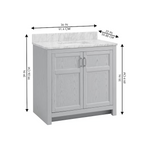 Alpine Reserve Watson 36-in Pebble Oak Undermount Single Sink Bathroom Vanity with Carrara ENGINEERED Marble Top, 1954VA-36-291-925-UM, [FB264], FINAL PRICE: $649.99 + Tax
