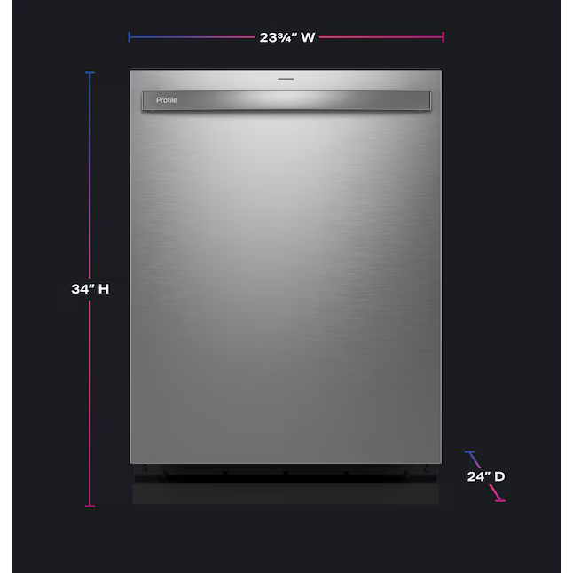 GE Profile 24-in Top Control Built-in Dishwasher With Third Rack (Fingerprint Resistant Stainless Steel) 44-dBA, PDT715SYVFS *JR2510, Retail: $1199, FINAL PRICE: $599.99 + TAX