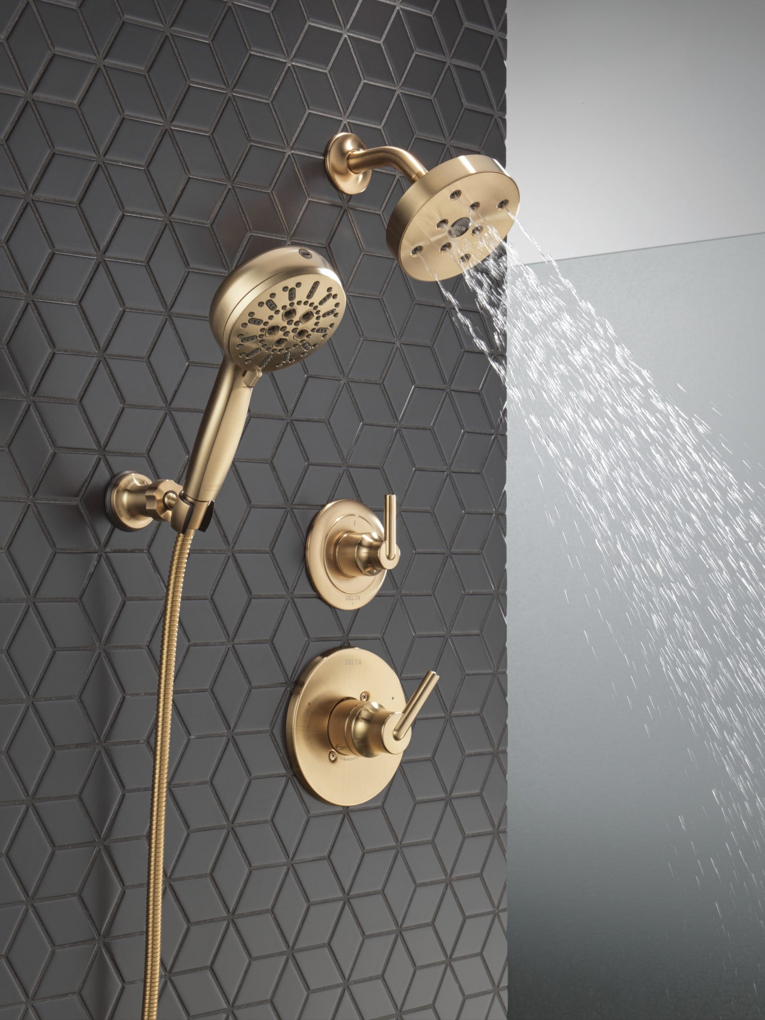 Delta 7-Setting Wall Mount Hand Shower with Cleaning Spray in Lumicoat Champagne Bronze, 55884-CZ-PR, MRSP: $456, FINAL PRICE: $ + TAX