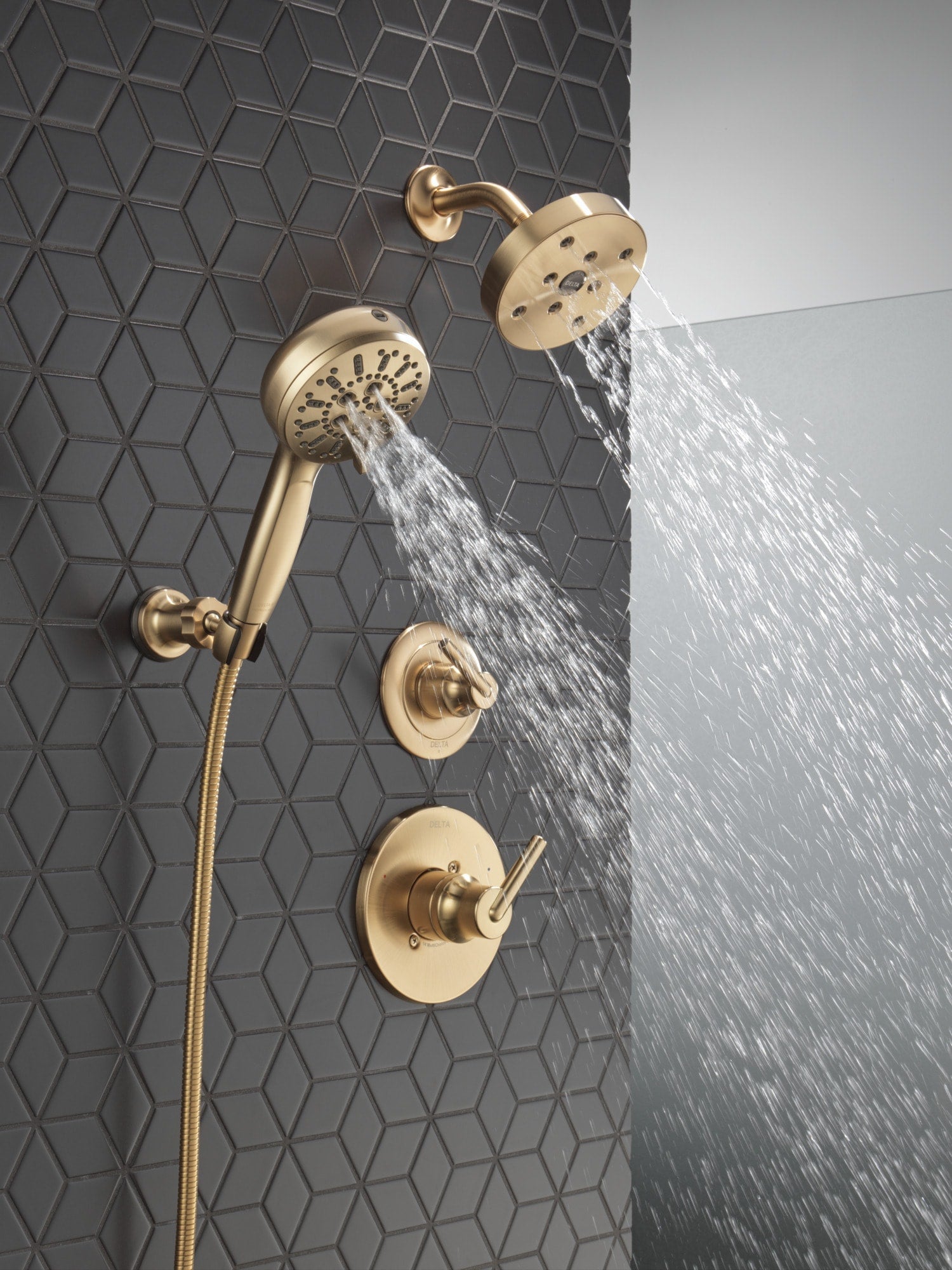 Delta 7-Setting Wall Mount Hand Shower with Cleaning Spray in Lumicoat Champagne Bronze, 55884-CZ-PR, MRSP: $456, FINAL PRICE: $ + TAX