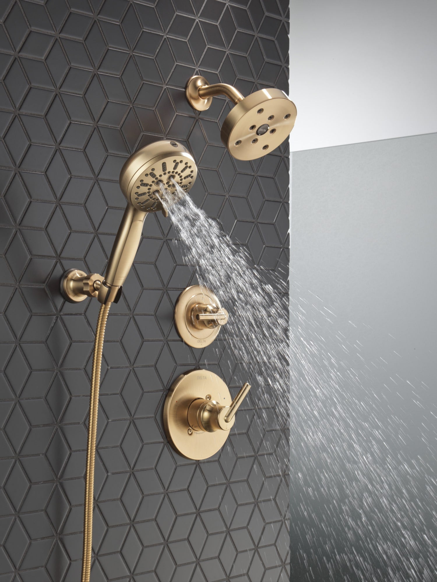 Delta 7-Setting Wall Mount Hand Shower with Cleaning Spray in Lumicoat Champagne Bronze, 55884-CZ-PR, MRSP: $456, FINAL PRICE: $ + TAX