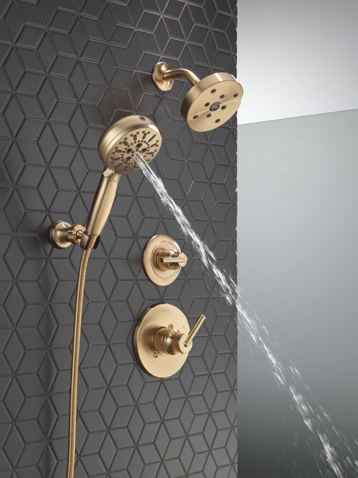 Delta 7-Setting Wall Mount Hand Shower with Cleaning Spray in Lumicoat Champagne Bronze, 55884-CZ-PR, MRSP: $456, FINAL PRICE: $ + TAX