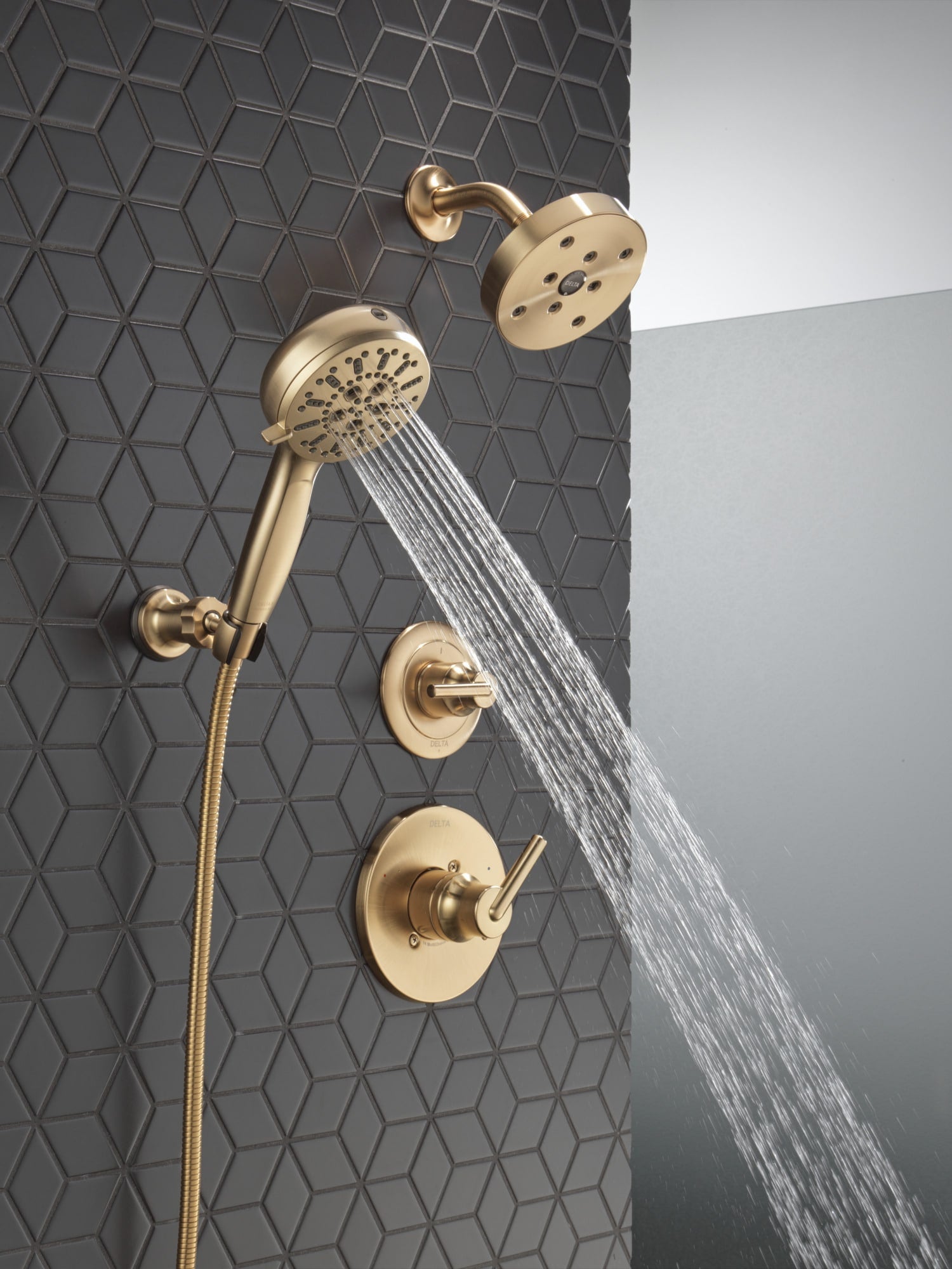Delta 7-Setting Wall Mount Hand Shower with Cleaning Spray in Lumicoat Champagne Bronze, 55884-CZ-PR, MRSP: $456, FINAL PRICE: $ + TAX
