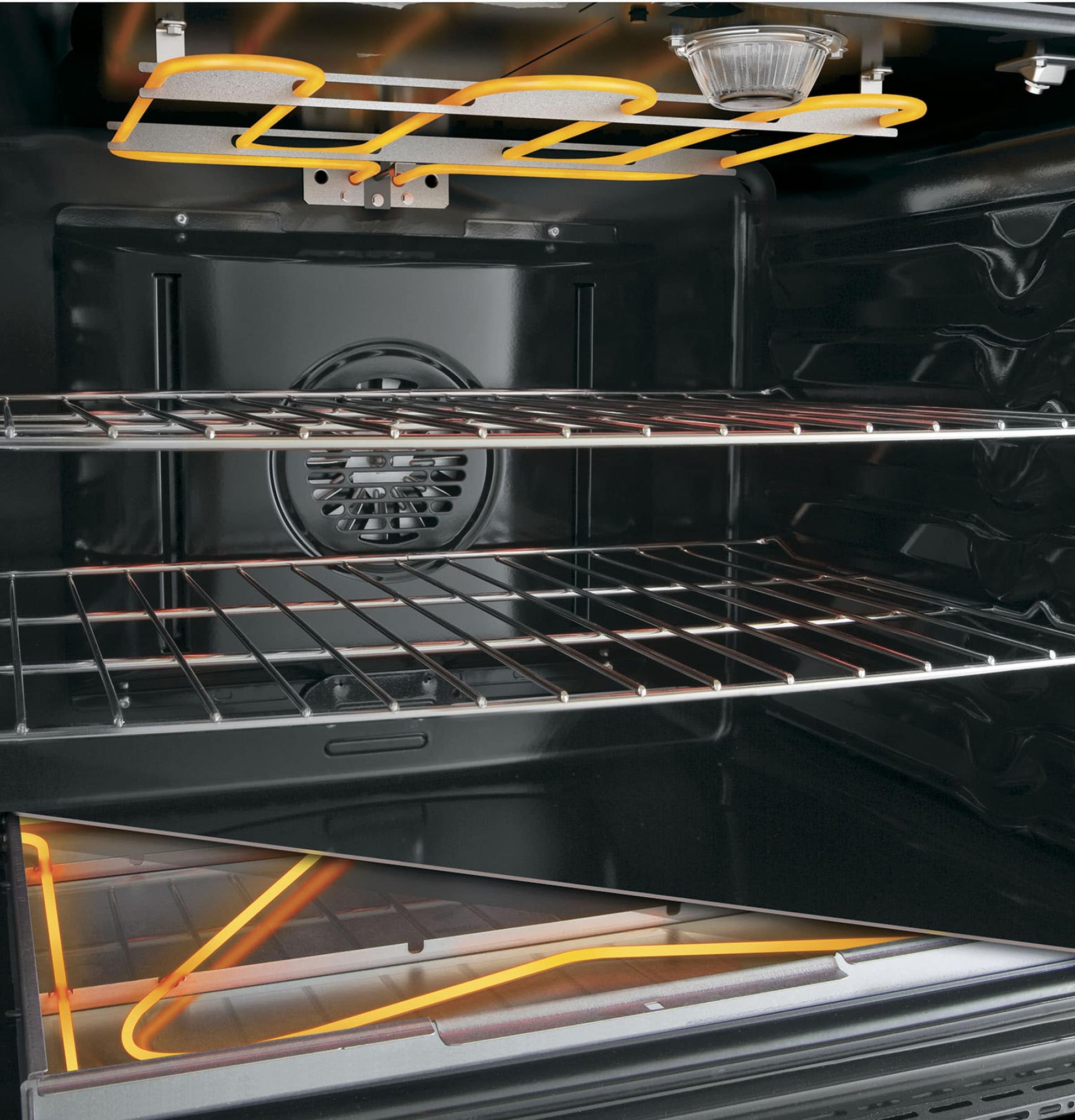 GE Profile 30-in Glass Top 5 burners 4.4-cu ft / 2.2-cu ft Air Fry Convection Oven Slide-In Double Oven Electric Range ( Fingerprint Resistant Stainless Steel )