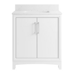 **ASSEMBLY REQUIRED** Ellen DeGeneres Norbeck 31-in White Undermount Single Sink Bathroom Vanity with Carrara Engineered Marble Top, 2342VA-31-201-925-UM, [FB279], FINAL PRICE: $349.99 + Tax