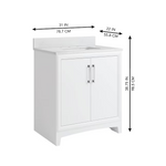 **ASSEMBLY REQUIRED** Ellen DeGeneres Norbeck 31-in White Undermount Single Sink Bathroom Vanity with Carrara Engineered Marble Top, 2342VA-31-201-925-UM, [FB279], FINAL PRICE: $349.99 + Tax