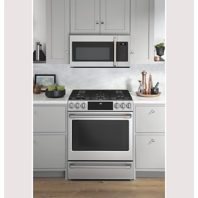 GE Cafe 1.9-cu ft 29.9-in Over-the-Range Microwave with Sensor Cooking (Stainless Steel with Brushed Stainless Handles), CVM519P2PS1 *JR2507, Retail: $839.00, FINAL PRICE: $499.99 + TAX