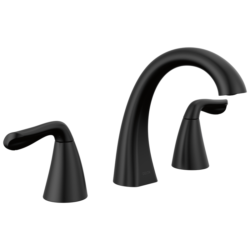 Delta Arvo Two Handle Widespread Bathroom Faucet in Matte Black, 35840LF-BL, MRSP: $357, FINAL PRICE: $ + TAX