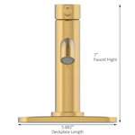Alpine Reserve Harlow Brushed Gold Single Hole 1-Handle WaterSense Mid-arc Residential Handle Bathroom Sink Faucet with Drain with Deck Plate, 67746W-604408 #5287416 *JR2509, Retail: $109.00, FINAL PRICE: $59.99 + TAX