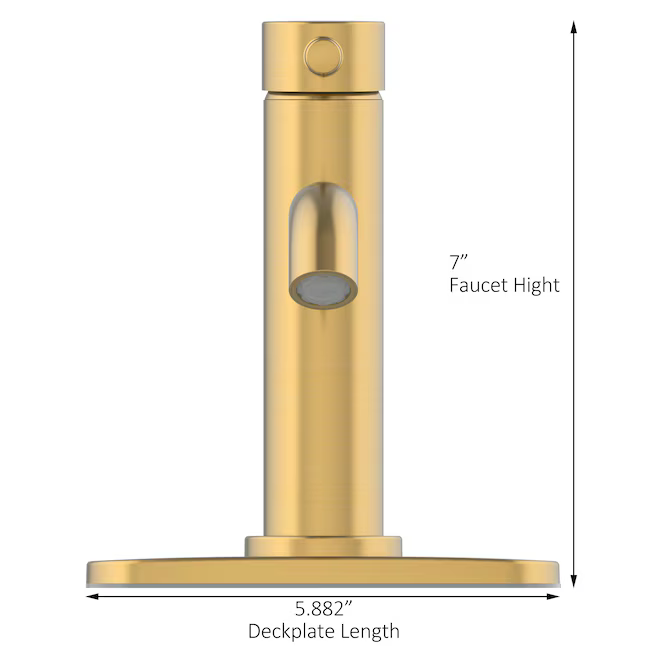 Alpine Reserve Harlow Brushed Gold Single Hole 1-Handle WaterSense Mid-arc Residential Handle Bathroom Sink Faucet with Drain with Deck Plate, 67746W-604408 #5287416 *JR2509, Retail: $109.00, FINAL PRICE: $59.99 + TAX