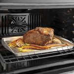 Cafe Modern Glass 30 inch Double Electric Wall Oven with Air Fry Self + Steam Cleaning ( Platinum Glass )