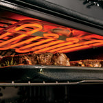 Luxury Cafe Professional 30 inch Double Electric Wall Oven with Air Fry Self + Steam Cleaning
