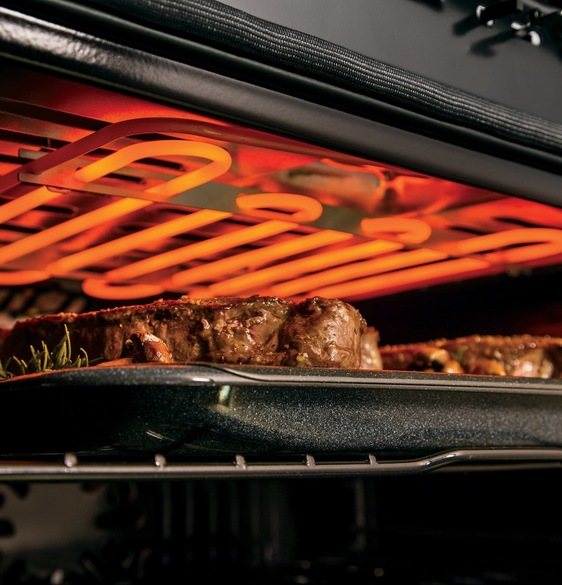 Luxury Cafe Professional 30 inch Double Electric Wall Oven with Air Fry Self + Steam Cleaning