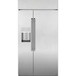 Cafe 24.5-cu ft Counter-Depth 42-in Wide Side-by-Side Refrigerator Built-In Smart Compatible with Ice Maker ,Water and Ice Dispenser ( Stainless Steel with Brushed Stainless Handles )