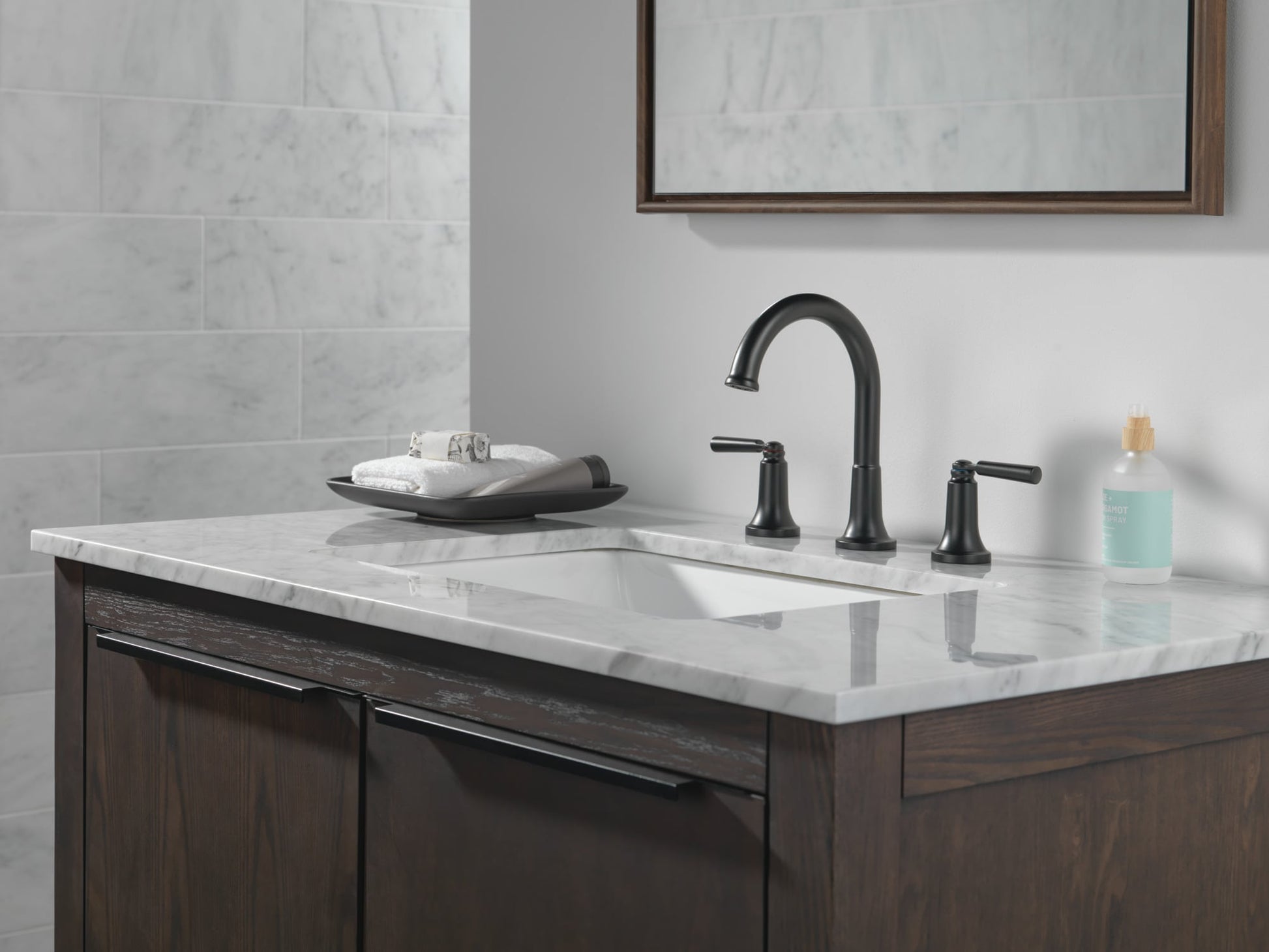 Delta Saylor Two Handle Widespread Bathroom Faucet in Matte Black, 3535-BLMPU-DST, MRSP: $399, FINAL PRICE: $179.99 + TAX