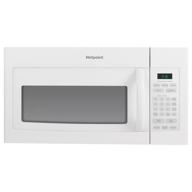 Hotpoint 30-in 1.6-cu ft Over-the-Range Microwave (White), RVM5160DHWW *JR2508, Retail: $319.00, FINAL PRICE: $179.99 + TAX