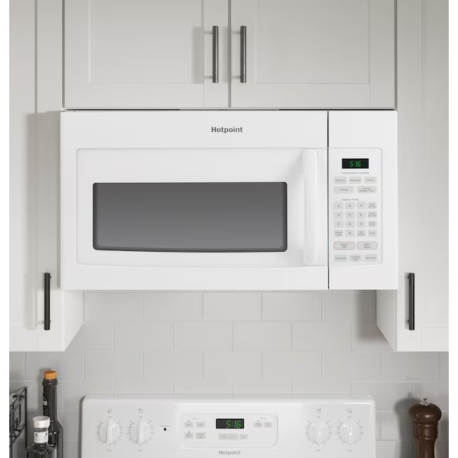 Hotpoint 30-in 1.6-cu ft Over-the-Range Microwave (White), RVM5160DHWW *JR2508, Retail: $319.00, FINAL PRICE: $179.99 + TAX