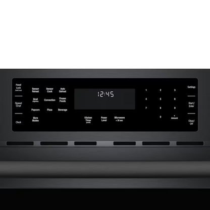 Bosch 800 Series 1.6-cu ft 1000-Watt 29.75-in Built-In Microwave with Sensor Cooking Controls (Black Stainless Steel)
