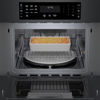 Bosch 800 Series 1.6-cu ft 1000-Watt 29.75-in Built-In Microwave with Sensor Cooking Controls (Black Stainless Steel)