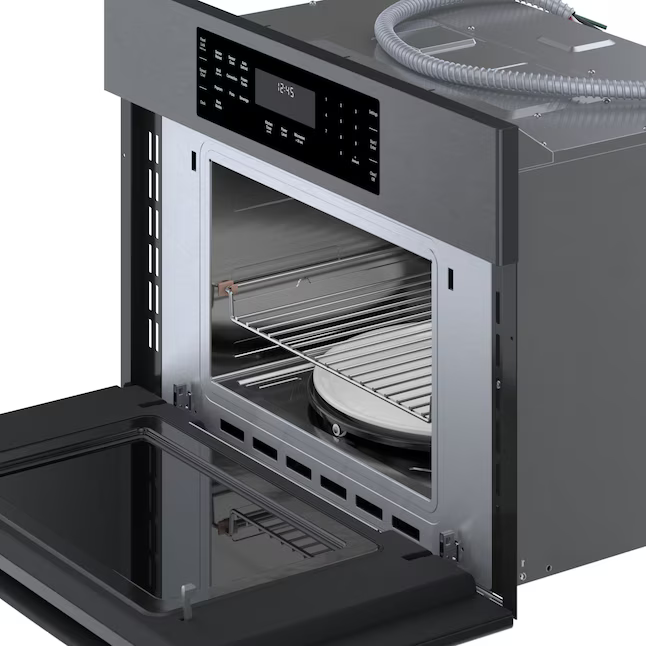 Bosch 800 Series 1.6-cu ft 1000-Watt 29.75-in Built-In Microwave with Sensor Cooking Controls (Black Stainless Steel)