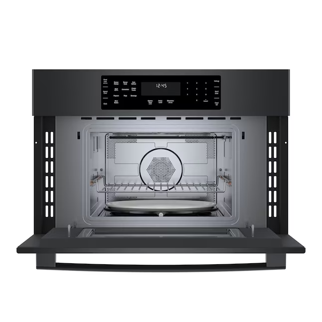 Bosch 800 Series 1.6-cu ft 1000-Watt 29.75-in Built-In Microwave with Sensor Cooking Controls (Black Stainless Steel)