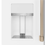 Cafe Standard-Depth 27.8-cu ft 36-in Wide French Door Refrigerator with Ice Maker ( Matte White with Brushed Bronze Handles