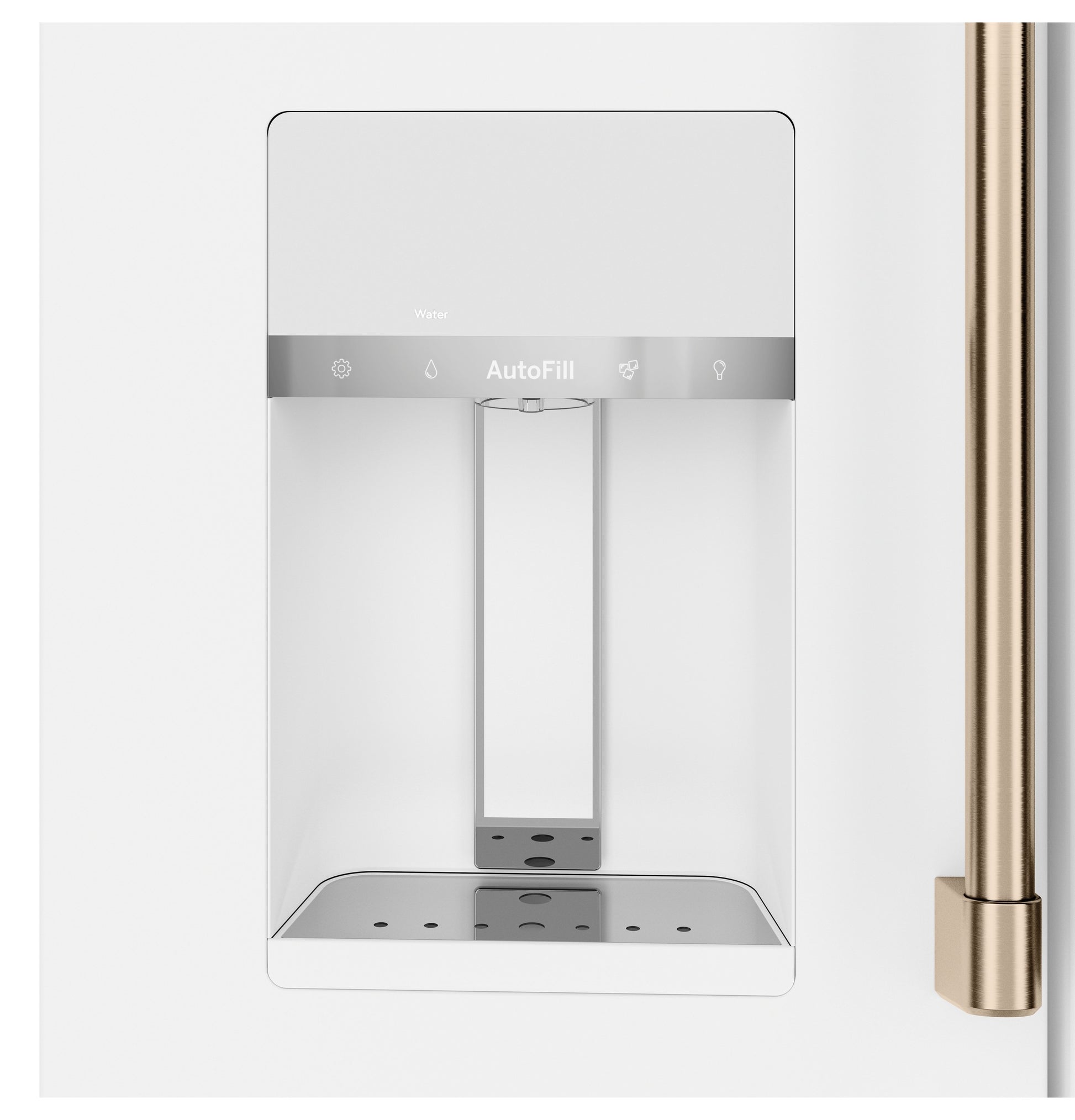 Ge Cafe Standard-Depth 27.8-cu ft 36-in Wide French Door Refrigerator with Ice Maker ( Matte White with Brushed Bronze Handles