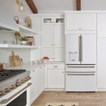 Cafe Standard-Depth 27.8-cu ft 36-in Wide French Door Refrigerator with Ice Maker ( Matte White with Brushed Bronze Handles