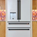 Cafe Standard-Depth 27.8-cu ft 36-in Wide French Door Refrigerator with Ice Maker ( Matte White with Brushed Bronze Handles