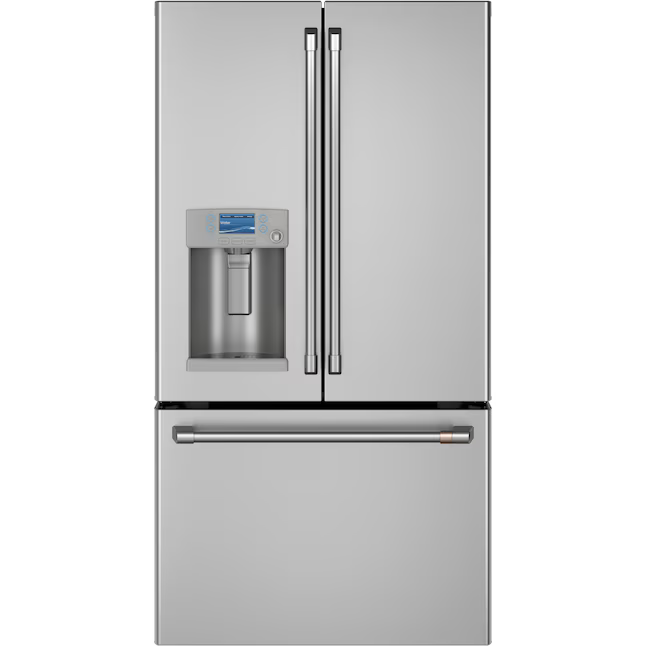 GE CAFE Counter-Depth Hot Water Dispenser 22.2-cu ft Smart French Door Refrigerator with Ice Maker - Water and Ice Dispenser (Stainless Steel) ENERGY STAR