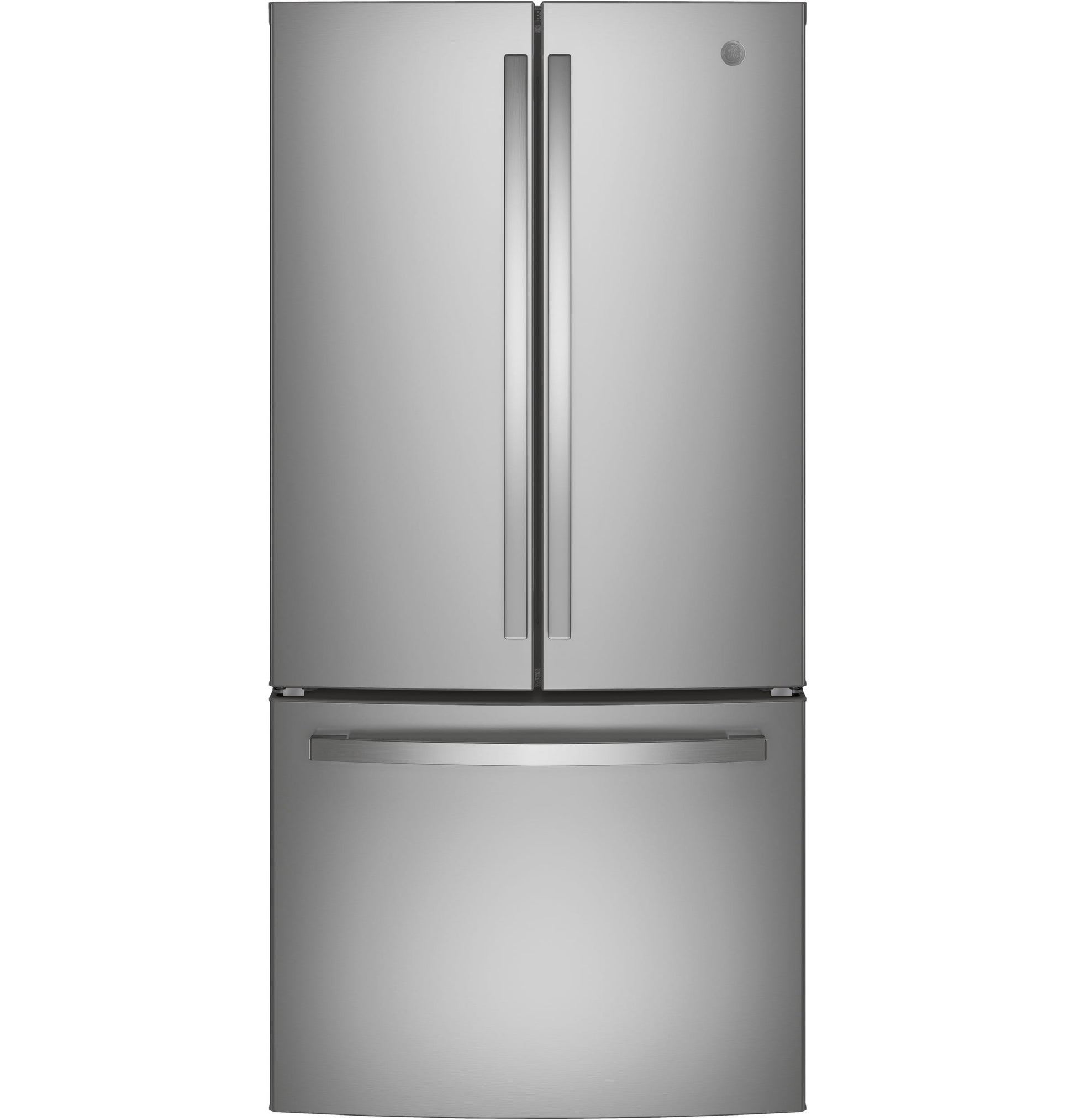 GE Standard-Depth 24.8-cu ft 3 -Door 33-in Wide French Door Refrigerator with Ice Maker with Water Dispenser ( Fingerprint-resistant Stainless Steel ) ENERGY STAR Certified