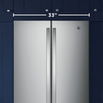 GE Standard-Depth 24.8-cu ft 3 -Door 33-in Wide French Door Refrigerator with Ice Maker with Water Dispenser ( Fingerprint-resistant Stainless Steel ) ENERGY STAR Certified