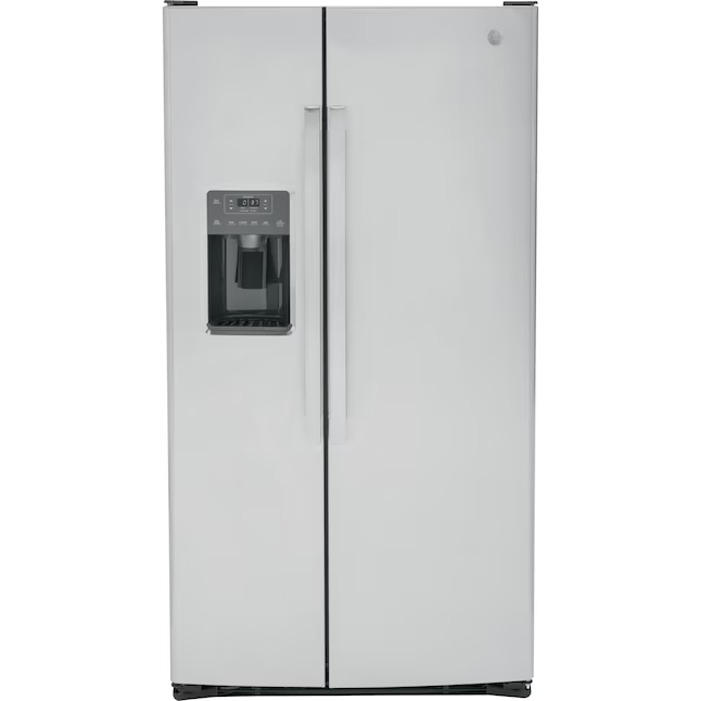 GE 25.3-cu ft Side-by-Side Refrigerator with Ice Maker - Water and Ice Dispenser (Stainless Steel)