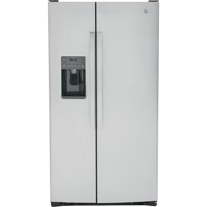 GE 25.3-cu ft Side-by-Side Refrigerator with Ice Maker - Water and Ice Dispenser (Stainless Steel)