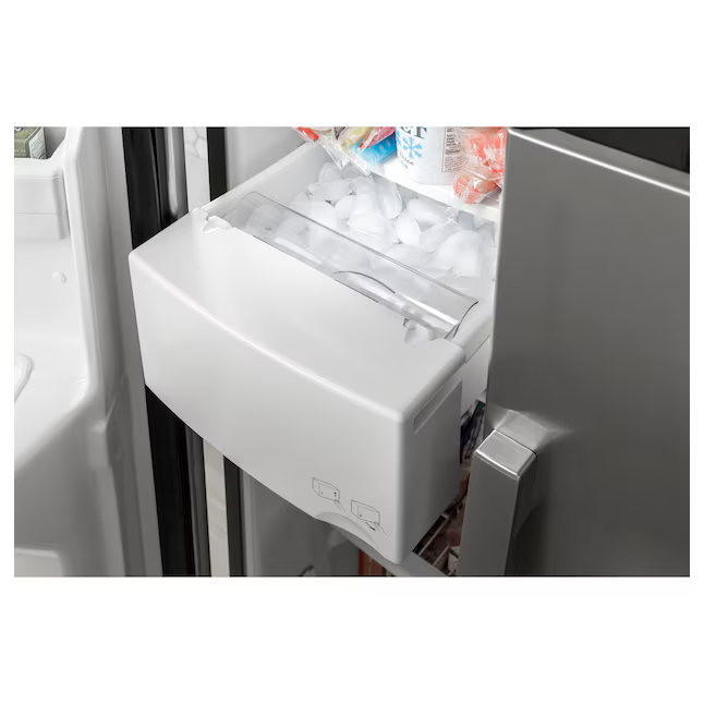 GE 25.3-cu ft Side-by-Side Refrigerator with Ice Maker - Water and Ice Dispenser (Stainless Steel)
