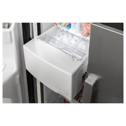 GE 25.3-cu ft Side-by-Side Refrigerator with Ice Maker - Water and Ice Dispenser (Stainless Steel)