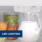 GE 17.5-cu ft Standard-Depth 28-in Wide Top-Freezer Refrigerator ( Fingerprint Resistant Stainless Steel )