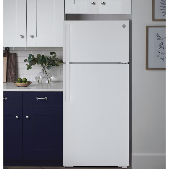 GE 17.5-cu ft Standard-Depth 28-in Top-Freezer Refrigerator (White), GTS18HGNRWW *JR2512, Retail: $999.00, FINAL PRICE: $479.99 + TAX