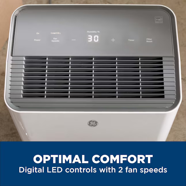 GE 22-Pint 2-Speed Dehumidifier ENERGY STAR (For Rooms 1001- 1500sq ft) White