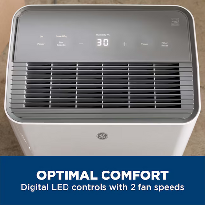 GE 22-Pint 2-Speed Dehumidifier ENERGY STAR (For Rooms 1001- 1500sq ft) White