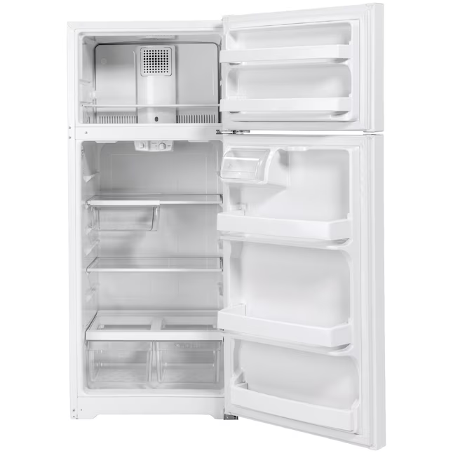 GE 17.5-cu ft Standard-Depth 28-in Top-Freezer Refrigerator (White), GTS18HGNRWW *JR2512, Retail: $999.00, FINAL PRICE: $479.99 + TAX