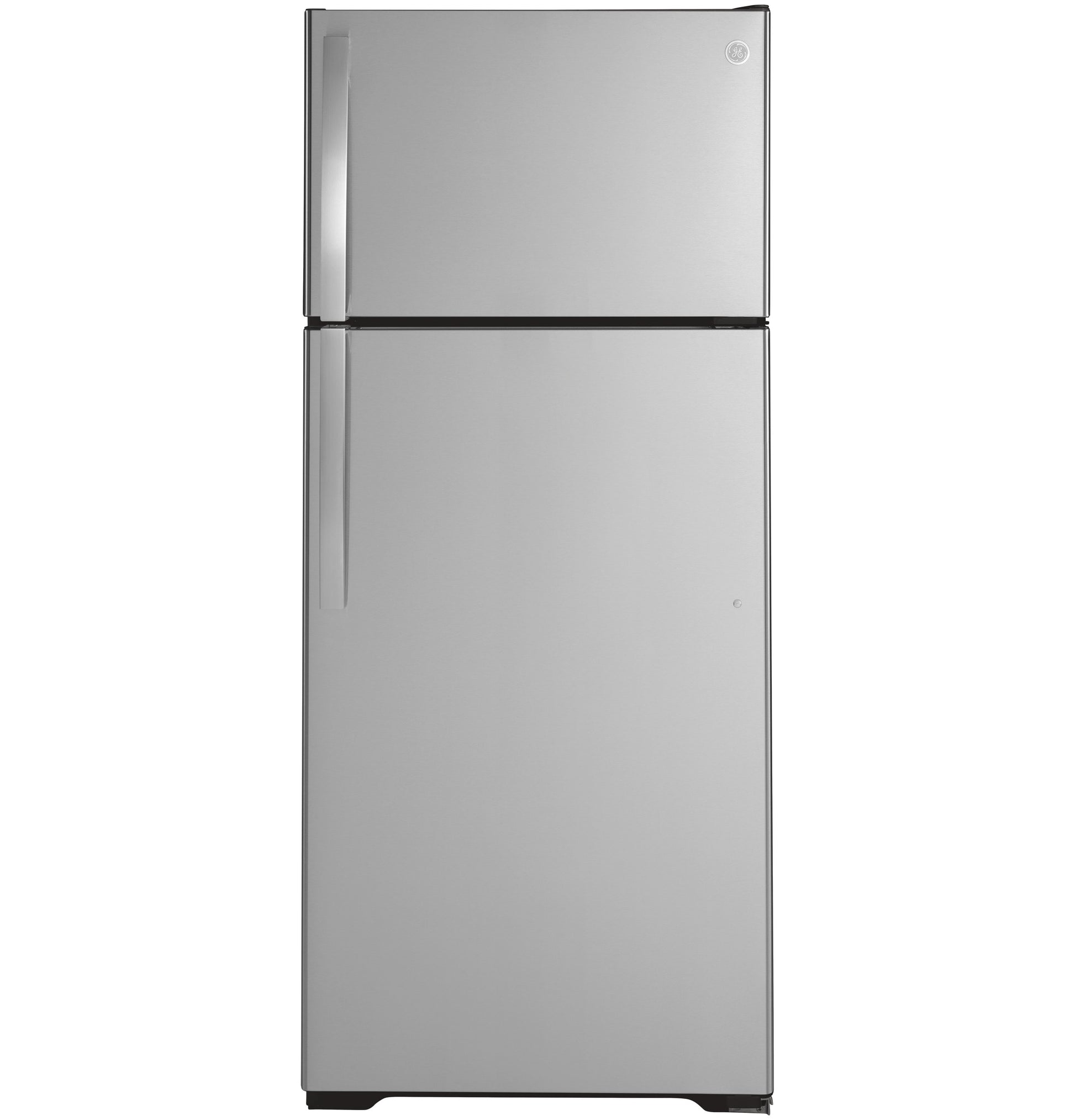 GE 17.5-cu ft Standard-Depth 28-in Wide Top-Freezer Refrigerator ( Fingerprint Resistant Stainless Steel )